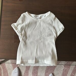 URBAN OUTFITTERS OUT FROM UNDER SEAMLESS RIBBED TIGHT TOP WHITE SIZE XS